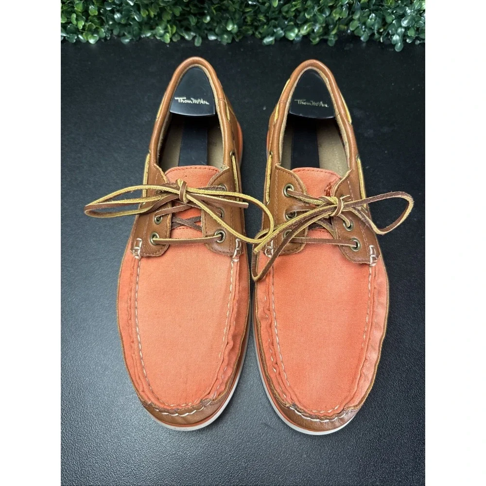 Polo Ralph Lauren Bienne boat shoes Men's Size 11.5 D Orange Brown